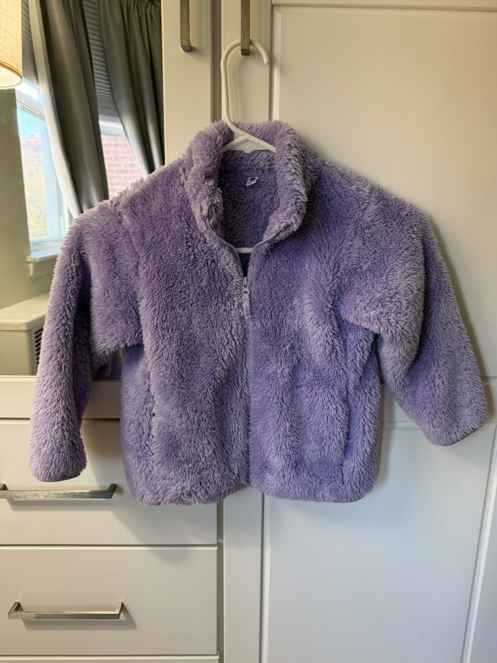 Cozy Lavender Plush Kids Zip-Up Jacket